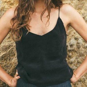 Ozma Cupro Camisole in Black. Size Large.